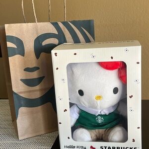 Starbucks Hello Kitty Plush in Green Outfit